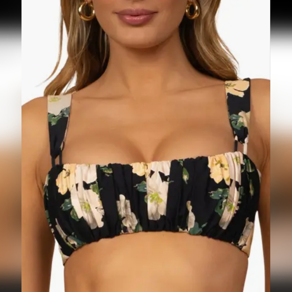 MONTCE VICTORIA SHIRRED BIKINI TOP / SIZE MEDIUM, M=4-6